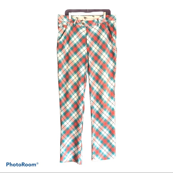 mens plaid golf pants